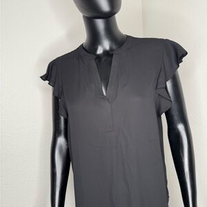 Calvin Klein Black Ruffle Sleeve Blouse